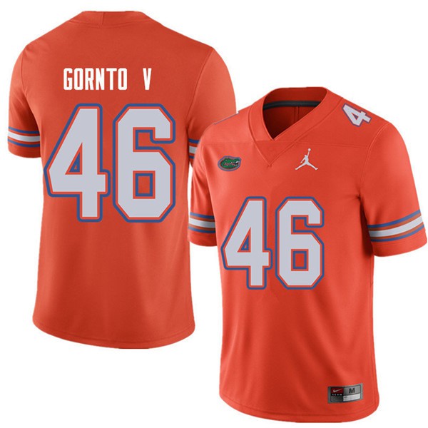 Jordan Brand Men #46 Harry Gornto V Florida Gators College Football Jerseys Orange